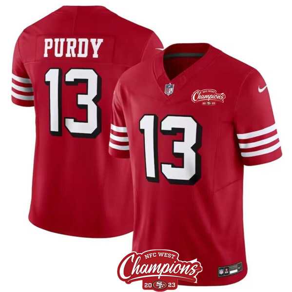 Men & Women & Youth San Francisco 49ers #13 Brock Purdy Red 2023 F.U.S.E. NFC West Champions Patch Alternate Stitched Jersey->san francisco 49ers->NFL Jersey